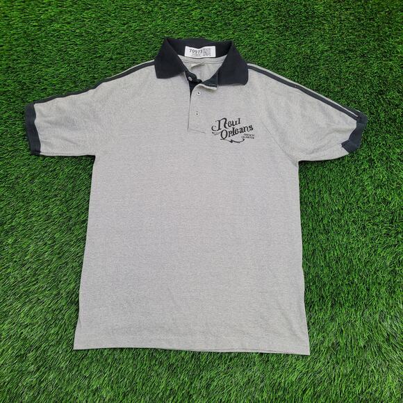 Vintage New-Orleans Polo Shirt Teens Large 18x26 Gray - Picture 1 of 13